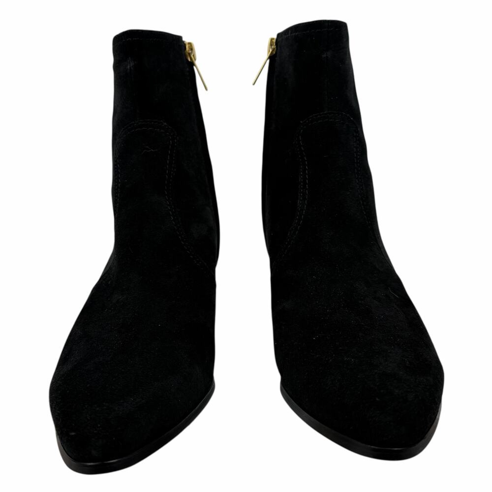 Veronica Beard Ames Suede Block Heel Ankle Boots Black Size 8M - Picture 4 of 13